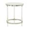 Silver Acrylic Contemporary Accent Table, 19" x 19" x 23"
